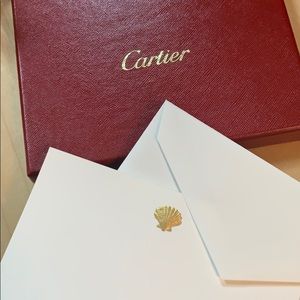 CARTIER Stationary NIB Golden Shell Note Cards